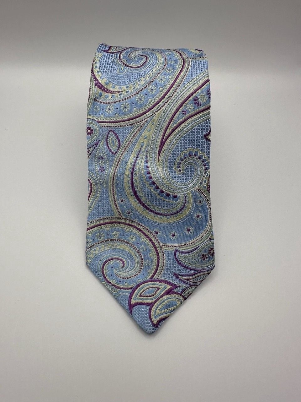 Ted Baker London Light Blue Paisley 100% Silk Neck Tie Designer Preppy USA 7