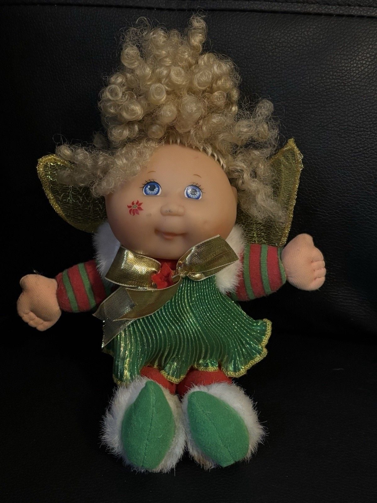 Vintage 1995 Cabbage Patch Kids Christmas Fairy In Green & Red Outfit 1