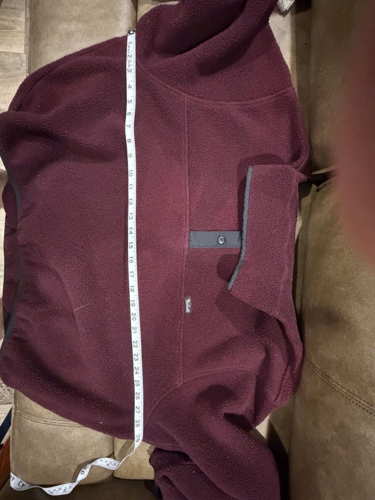 Vintage Woolrich Men's Snap-T Fleece Pullover Jacket Burgundy Maroon Size 2XL 7