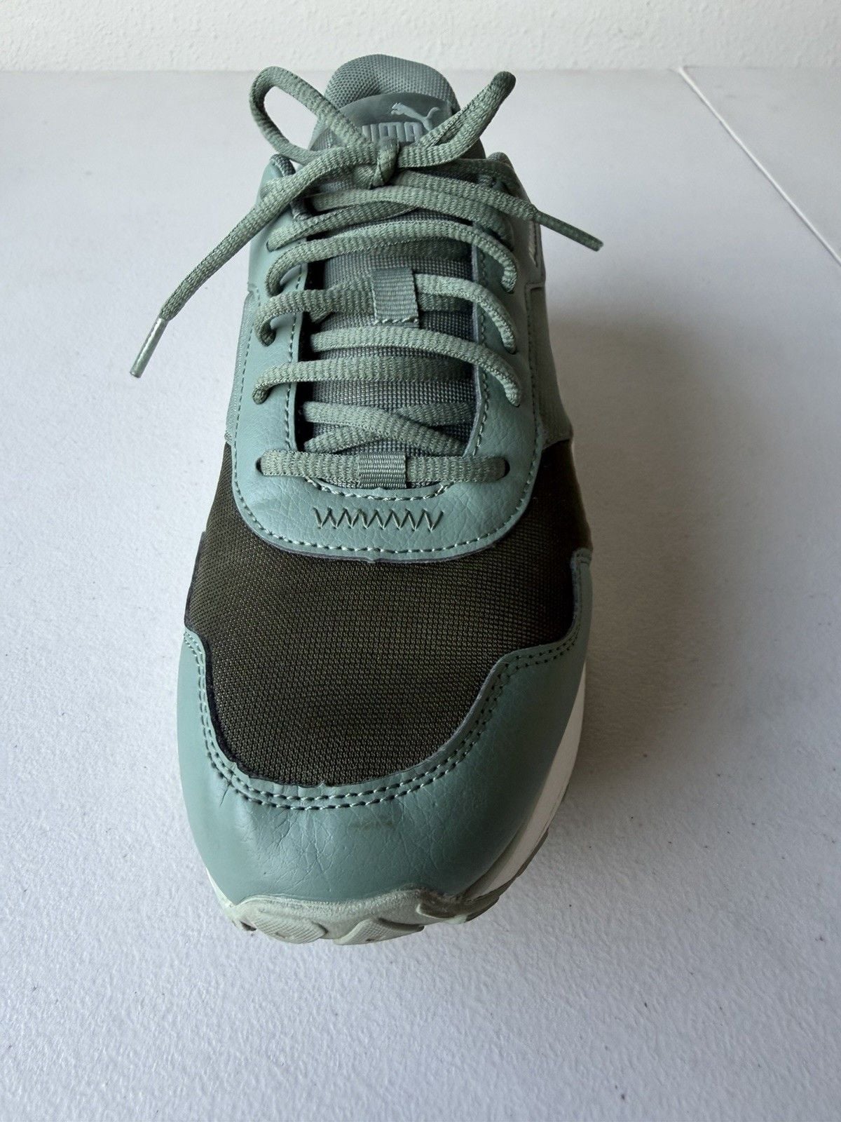 PUMA Women’s SoftFoam+ Low Top Lace-Up Sneakers Green White Pink 5