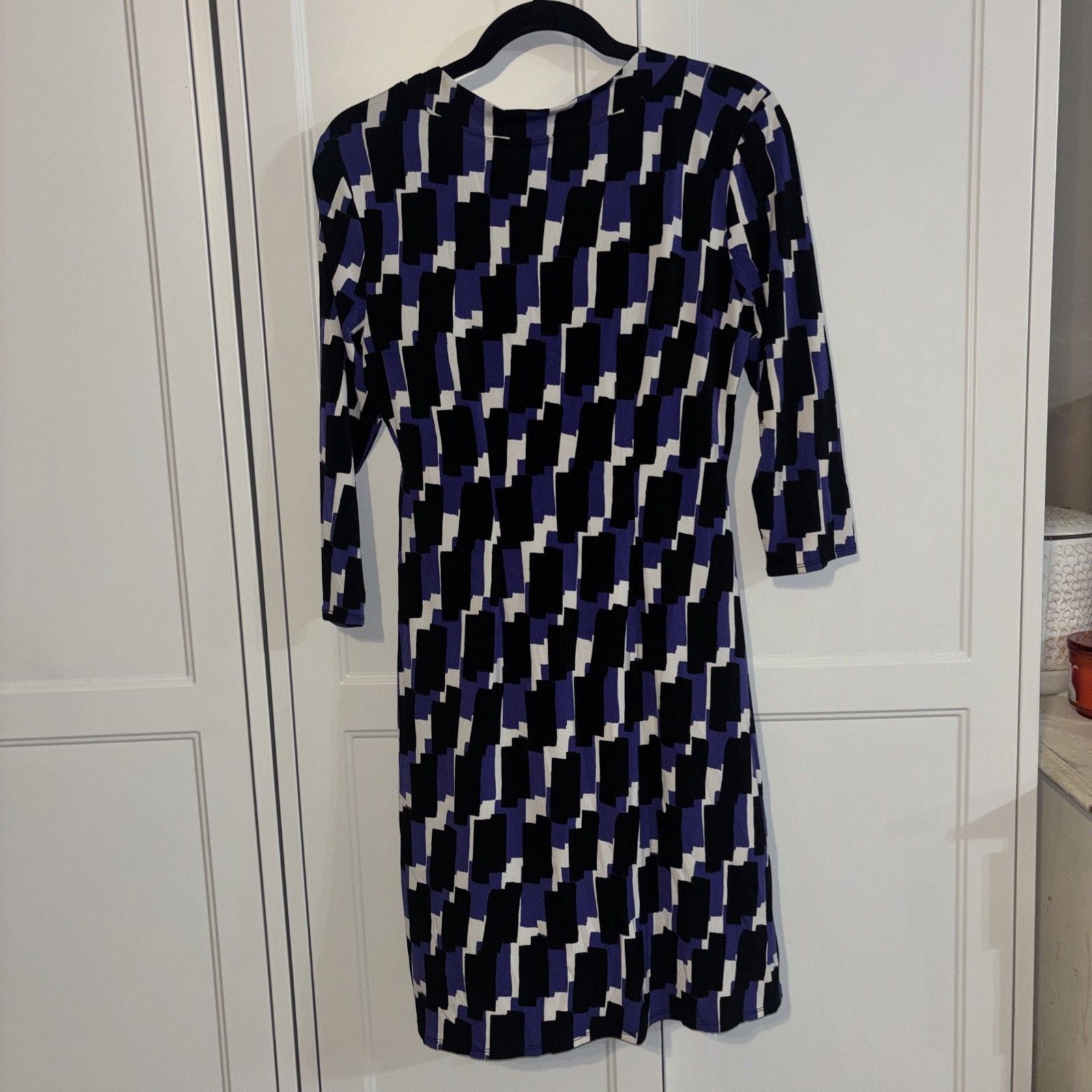 Banana Republic Fit & Flare Dress Womens Medium Multicolor Geometric 9