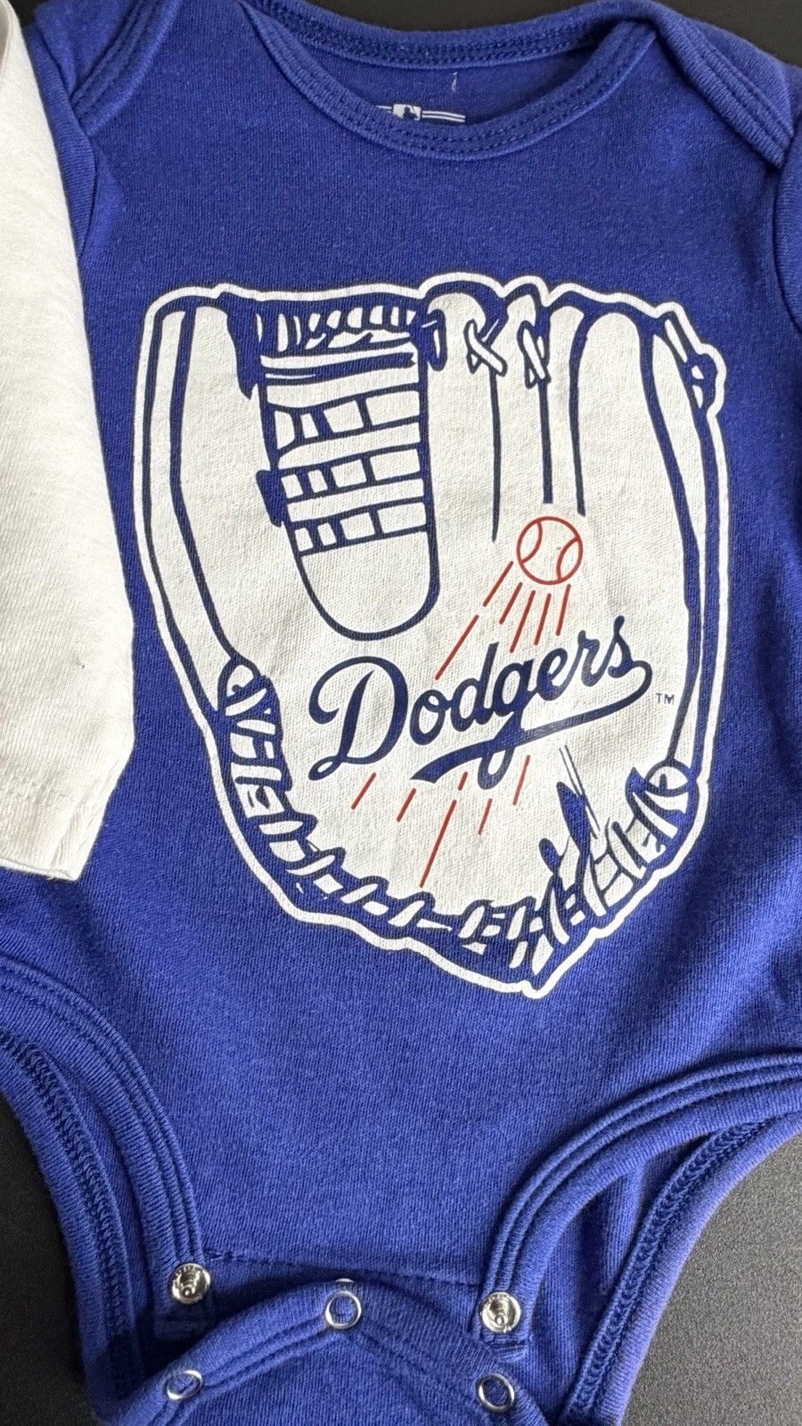 WEAR Los Angeles Dodgers MLB 2-Pack Baby Long Sleeve Bodysuits 0-3M Blue White 3