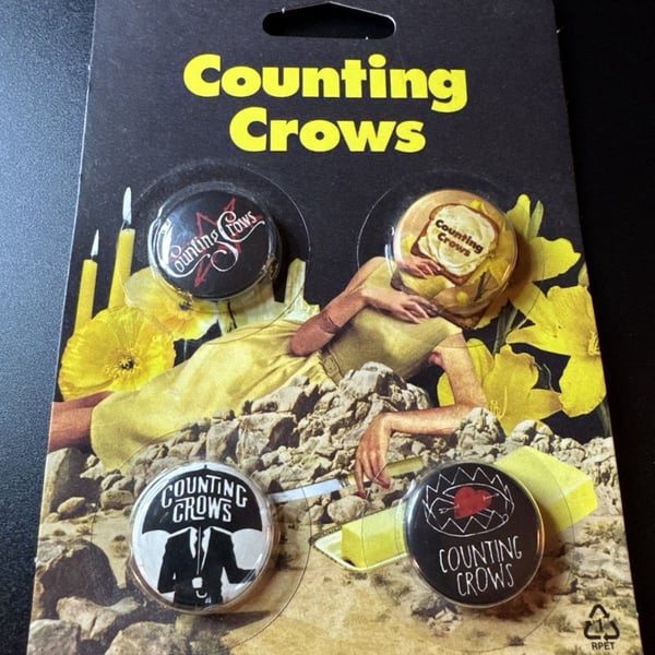 Counting Crows Music Band Set of 4 New Sealed  Pins Exclusive VIP Buttons