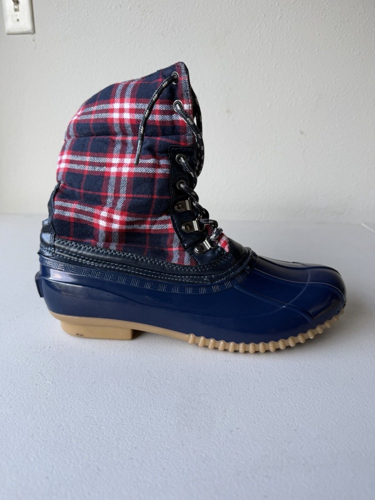 Ocean & Coast OC-SCRAM Plaid Lace-Up Lined Ankle Duck Boots US 9 M 8