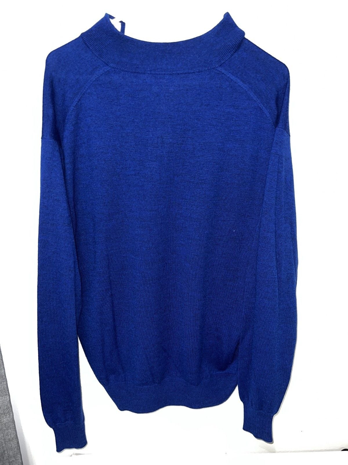 Peter Millar Quarter Zip Silk Blend Sweater Men's XL Royal Blue MS22S01 7