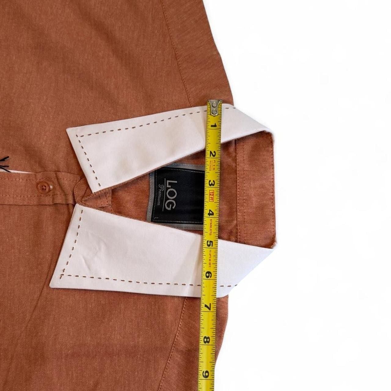 LOG Wear Mens Orange button long sleeve Shirt size large dimensions are in the pictures Brand new with tags 7