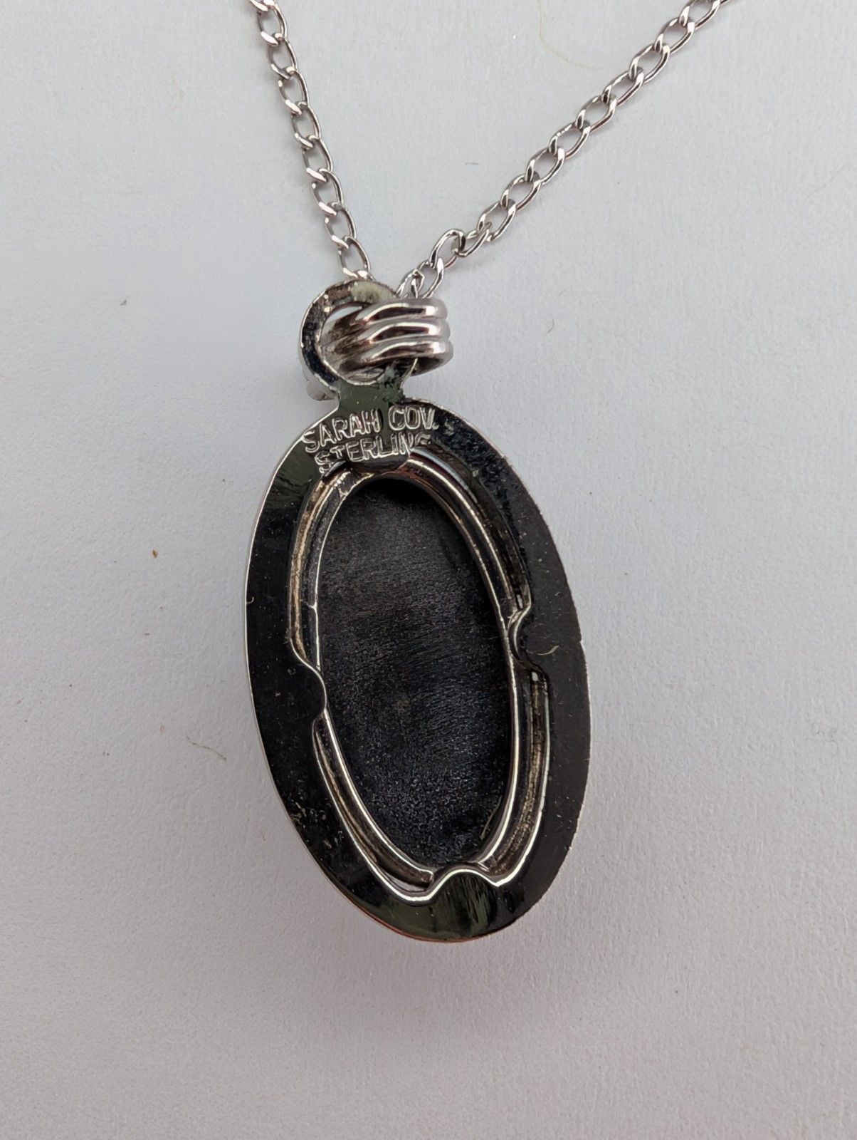 Vintage Sterling Silver Sarah Coventry Cameo Pendant And Necklace 3