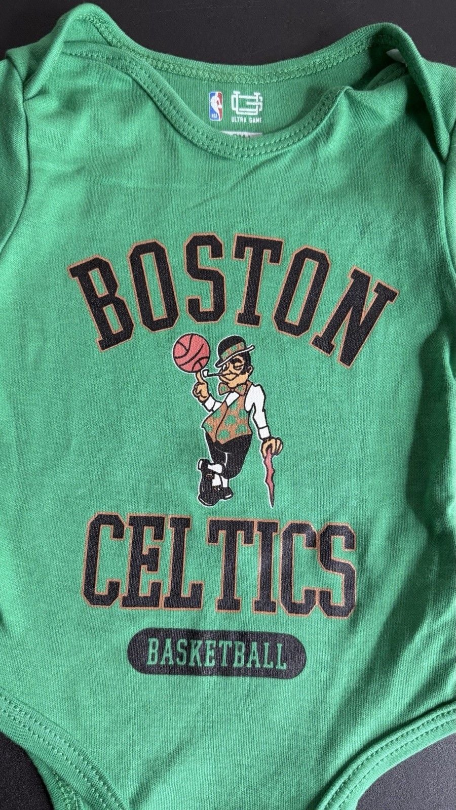 Ultra Game Boston Celtics NBA 3pc Baby Bodysuit Set 6-9M 9
