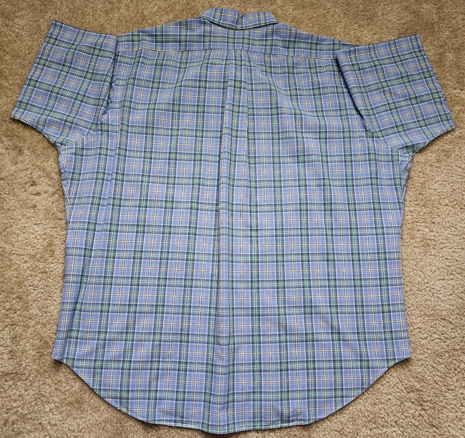 Ralph Lauren Classic Fit Mens XXL Plaid Short Sleeve Button Down Blue Green 7