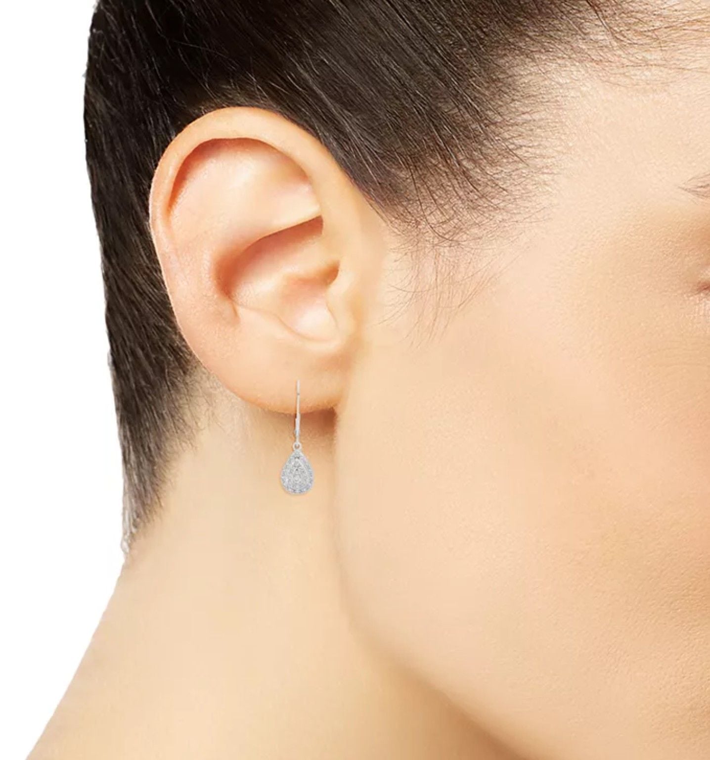 Diamond Earrings(1/4 ct. t.w.) in Sterling Silver~Gift For Her 6