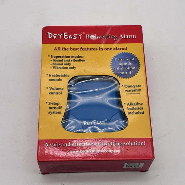 DryEasy Bedwetting Alarm Sound Vibration Volume Control 6 Sounds NEW