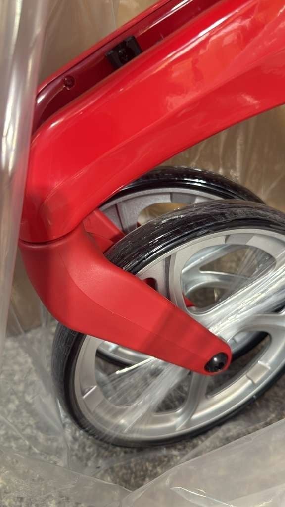 ENTESI All Terrain Rollator Walker 4 Wheel Foldable Seat Brakes Red 300 lb 2