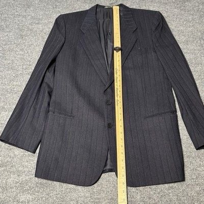 Emanuel Ungaro Uomo Mens Suit 42L Navy Pinstripe Wool Italy Saks Fifth Avenue 14