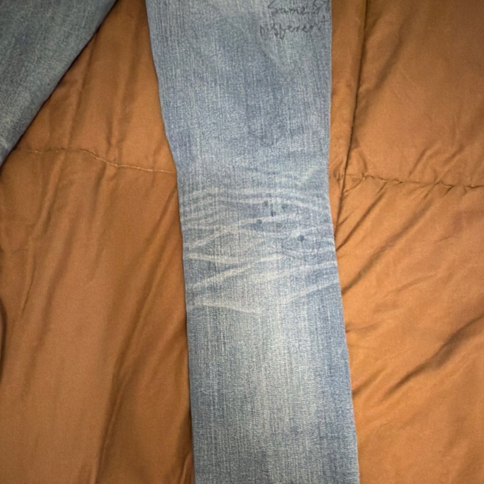 American Eagle Outfitters Women's Blue Distressed Patch Jegging Stretch Jeans 9