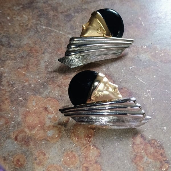 Vintage Art Deco Style Earrings Clip Ons Demmi Parrure