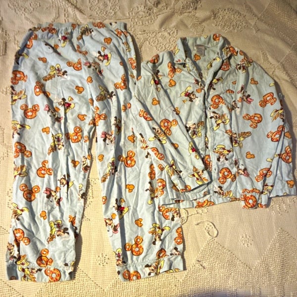 Disney Store Mickey Mouse 2-Piece Flannel Pajama Set Long Sleeve Pockets M