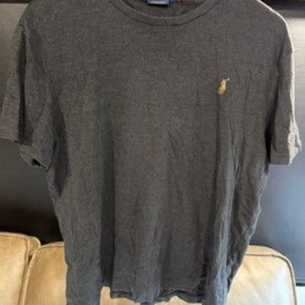Polo Ralph Lauren Men's Custom Slim Fit Gray Logo Crew Neck Tee Size XL