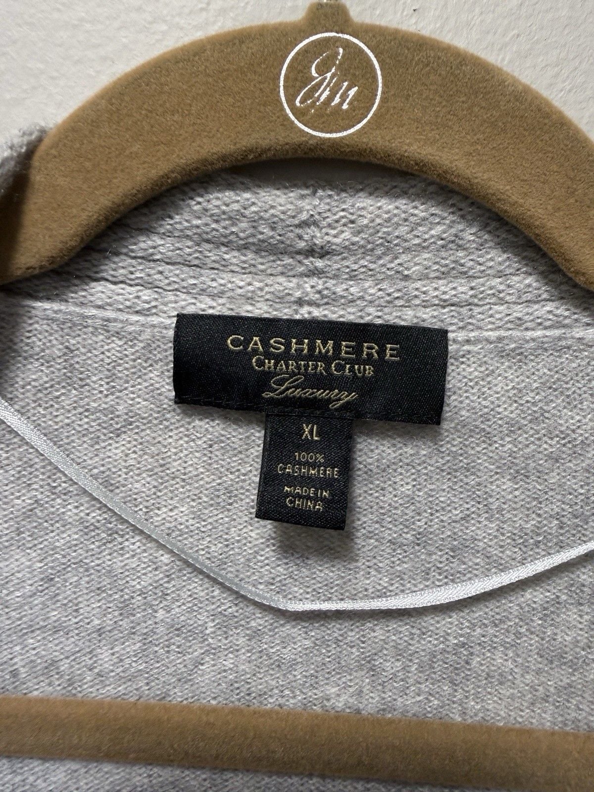 Charter Club 100% Cashmere Gray Open Front Ribbed Cardigan Luxury XL 4