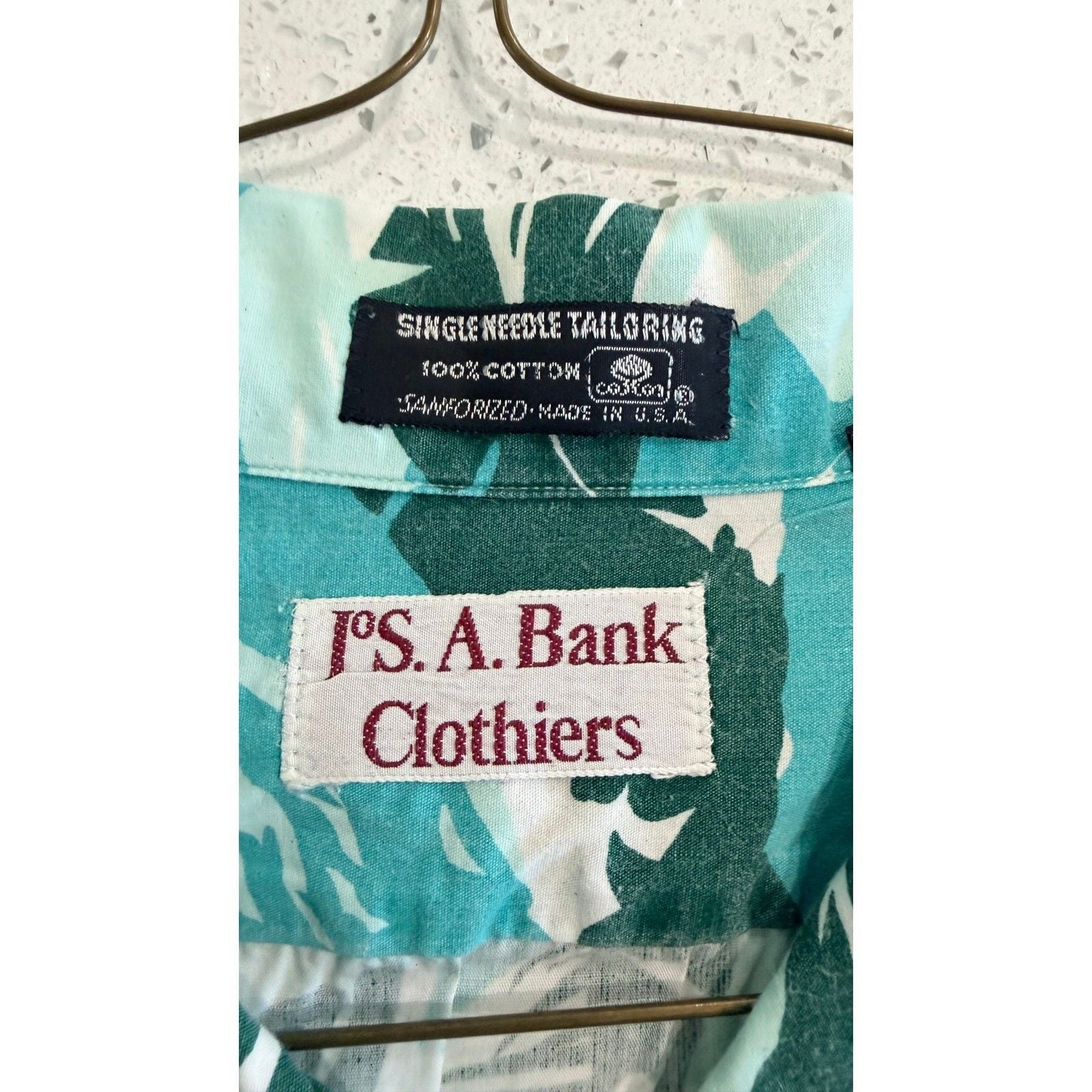 Vintage Jos. A. Bank Hawaiian Shirt Size Large Mens Made in USA 3