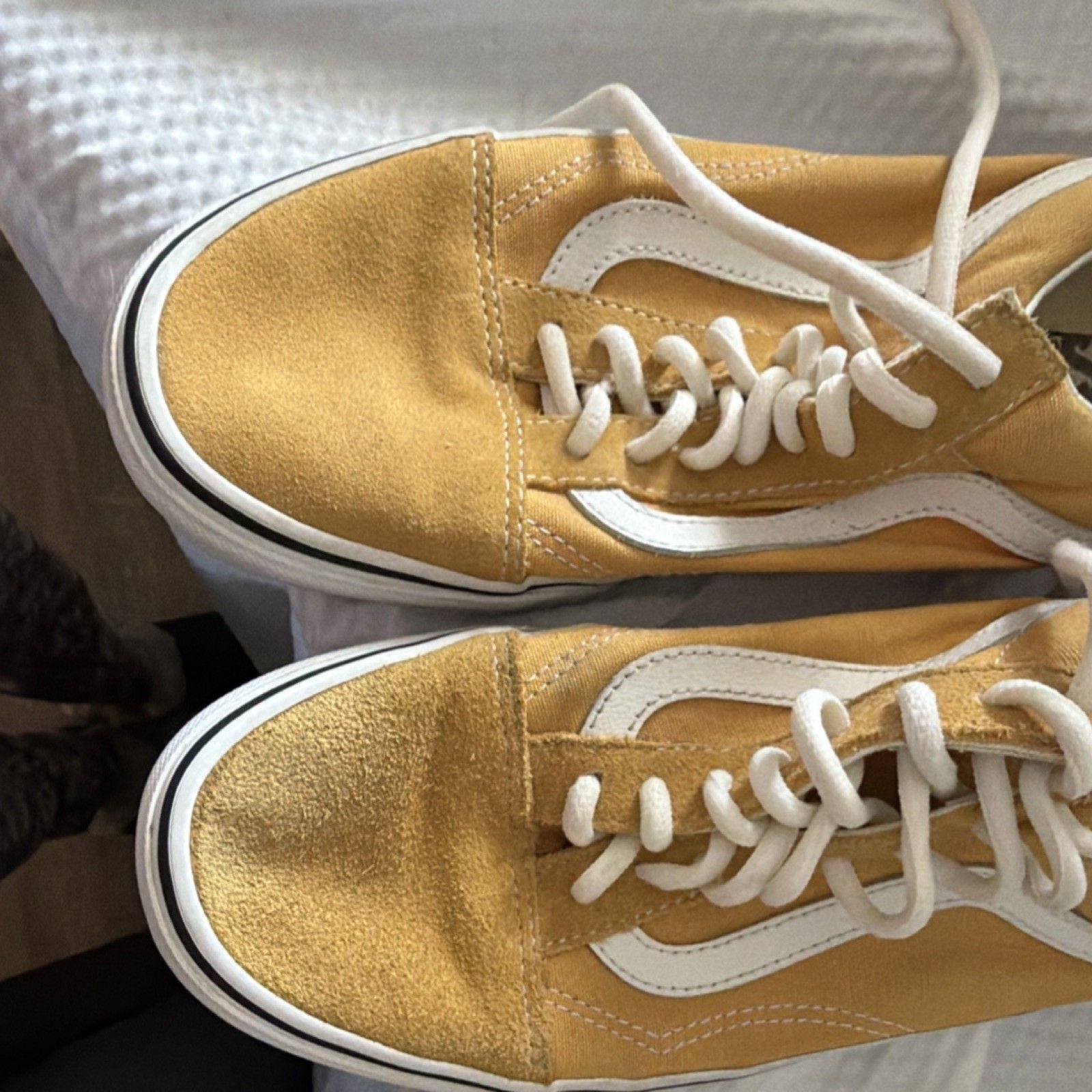 VANS Old Skool Men's Yellow White Canvas Suede Comfort Sneakers US 7.5 7
