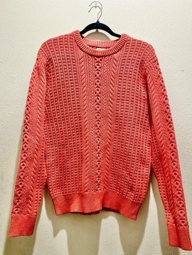 NWT J Crew SZ XL 100% Cotton Cableknit Sweater In Coral GrannyCore Color Of 2024 2