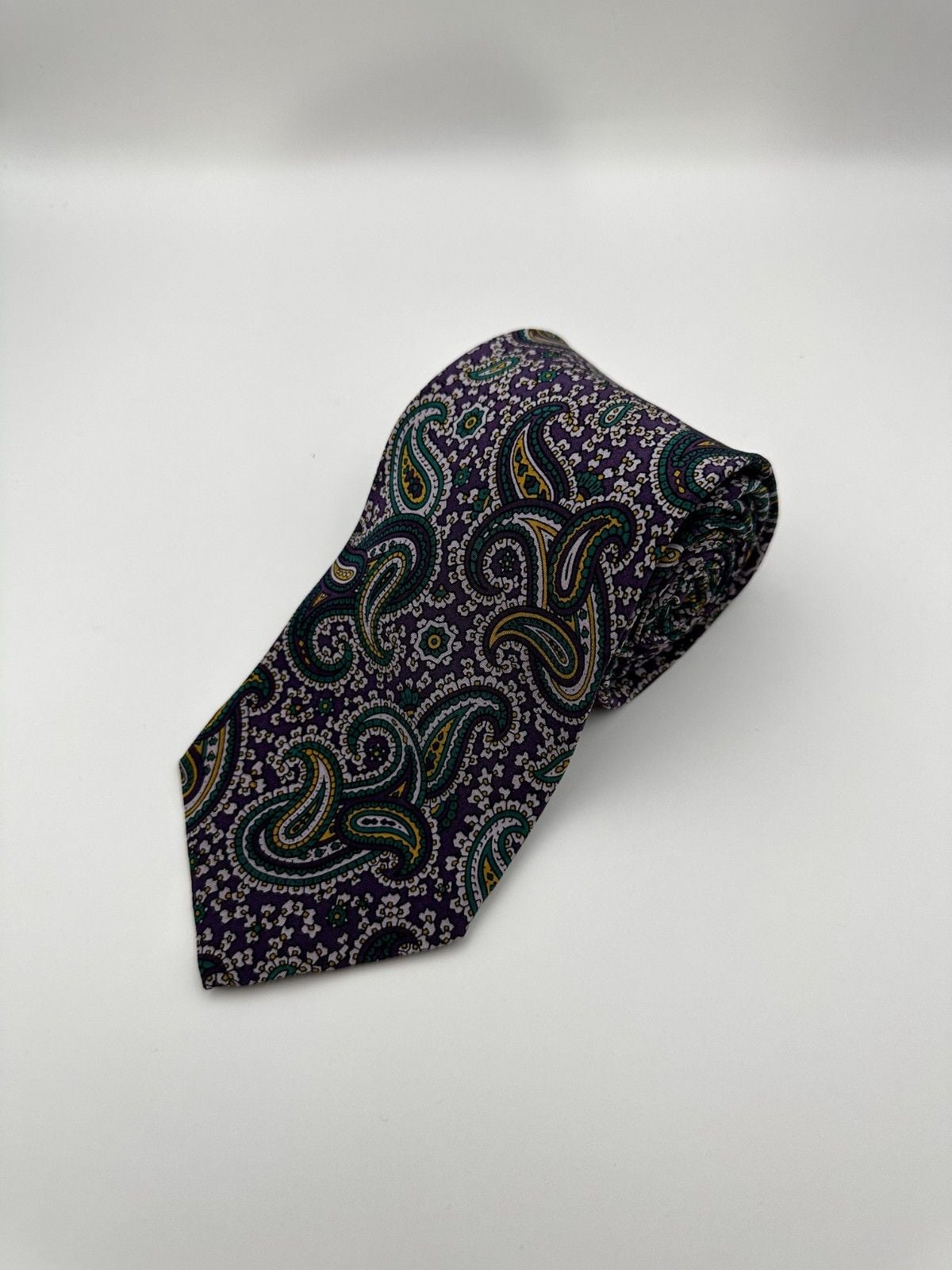 Fendi Men’s 100% Silk Tie Vintage Luxury Designer Paisley Pattern Made in Italy 1