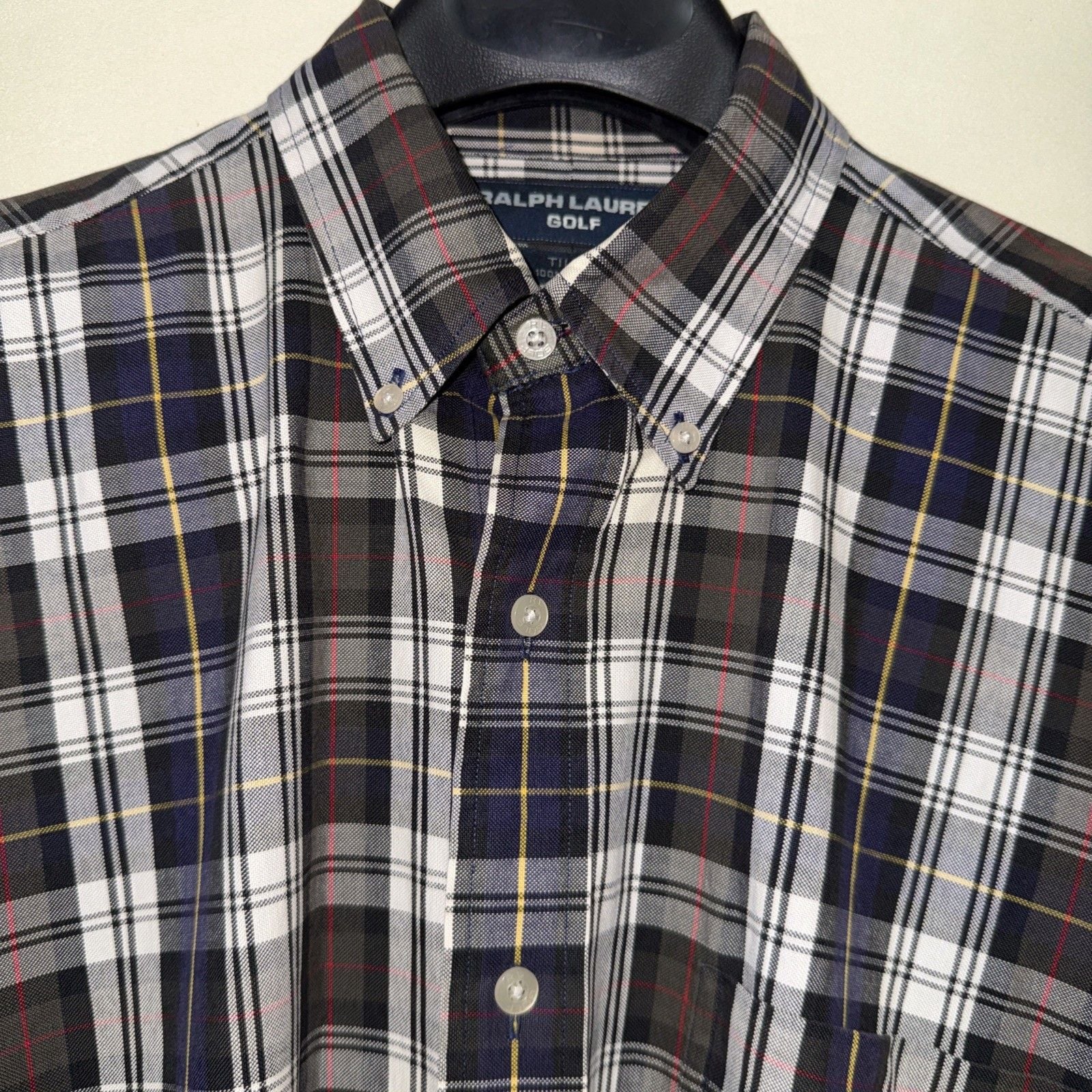 POLO RALPH LAUREN Shirt | Long Sleeve Blue RED YELLOW WHITE PL AID Stripe | L 5