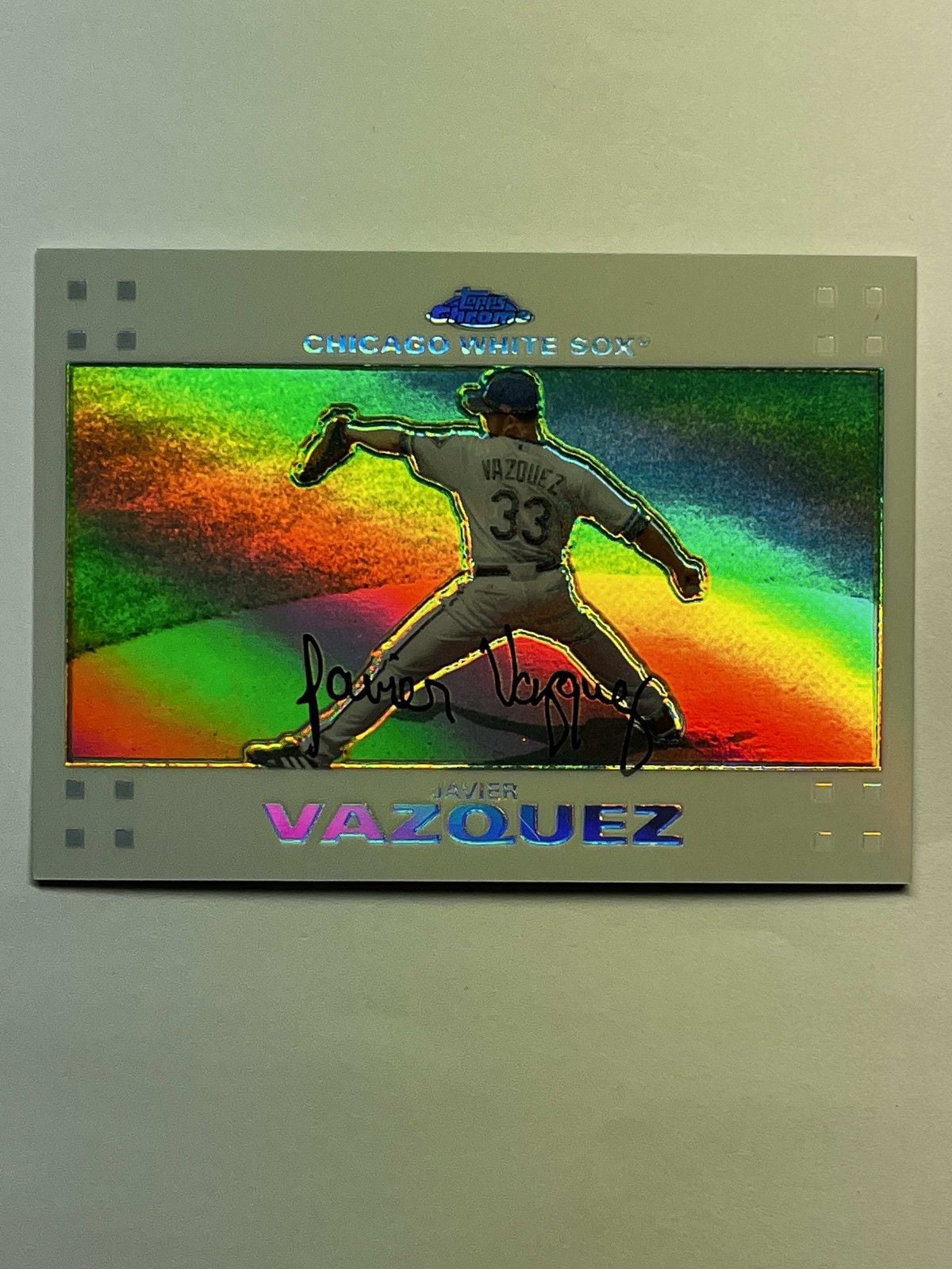 2007 Topps Chrome Javier Vazquez #70 White Refractors /660 Chicago White Sox 1