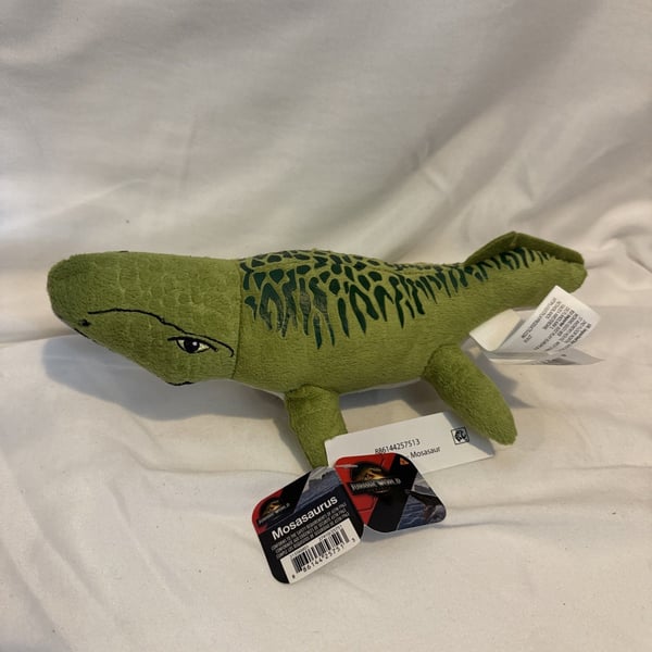 Jurassic World Mosasaurus Plush Stuffed Animal Small Green Beige NWT