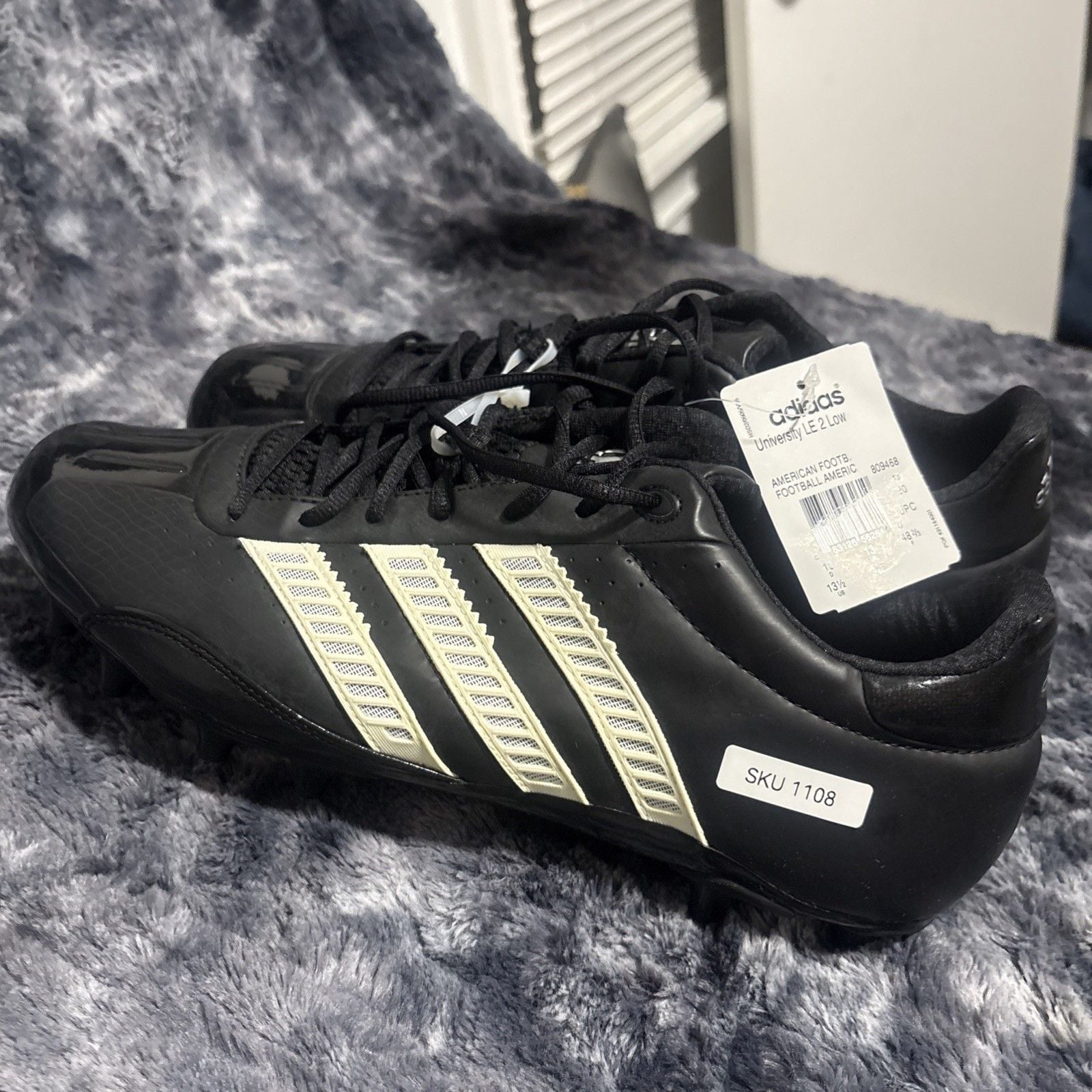 Adidas University LE 2 Low Football Cleats – Black – Size 13 8