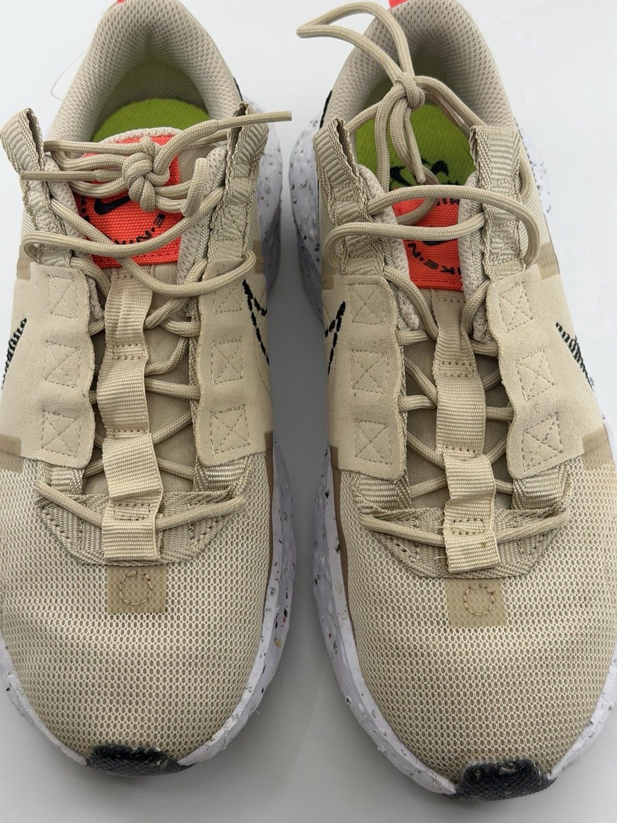 Nike Beige/Orange Low Top Lace Up Athletic Sneaker CW2386-005 9