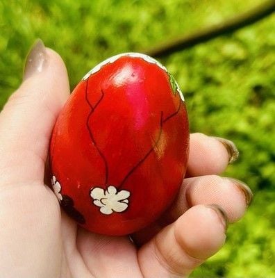 VTG 1990 Handpainted & Artist Signed Santa & Rudolph The Red Nosed Reindeer Eggs 21