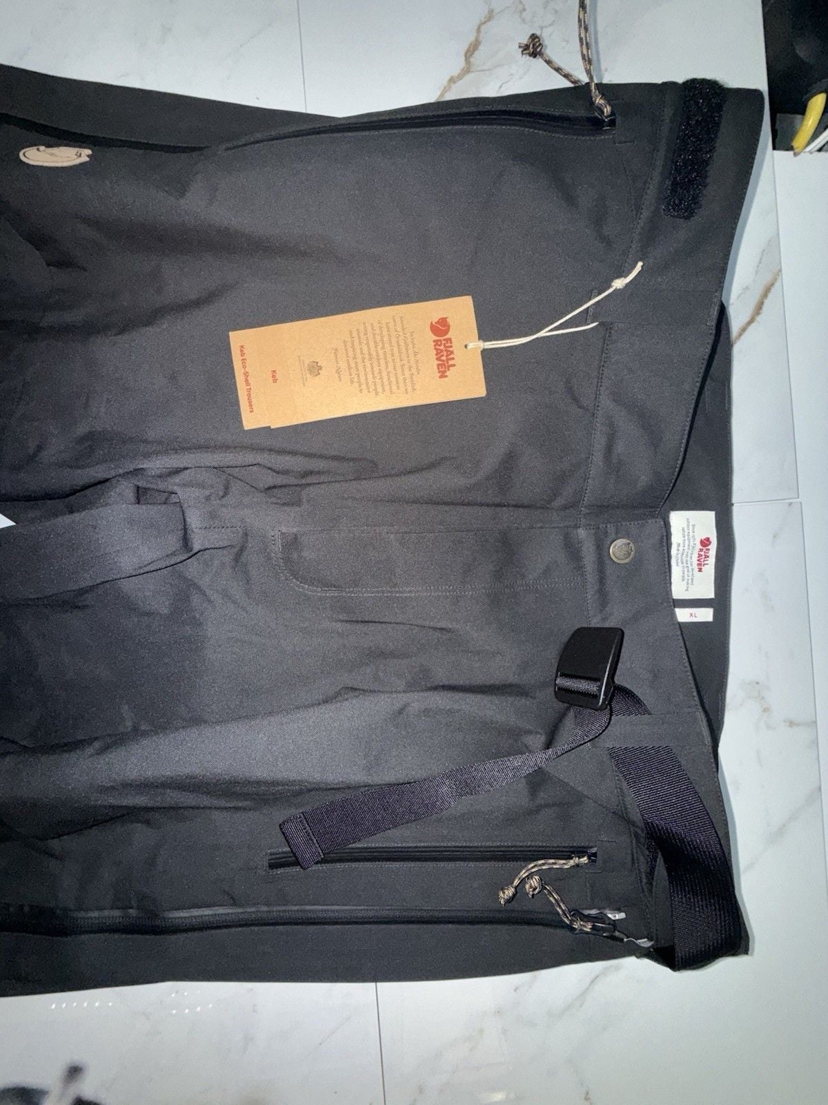 Fjallraven Keb Eco-Shell Trousers Men's XL Black Waterproof Pants NWT $450 6
