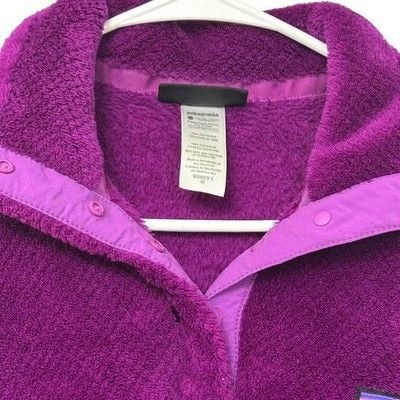 Patagonia Re-Tool Snap-T Magenta Purple Fleece Pullover Jacket Women's Small 6