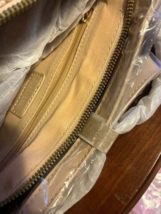 NWT forever 21 small handbag straw cream gold chain shoulder strap 3