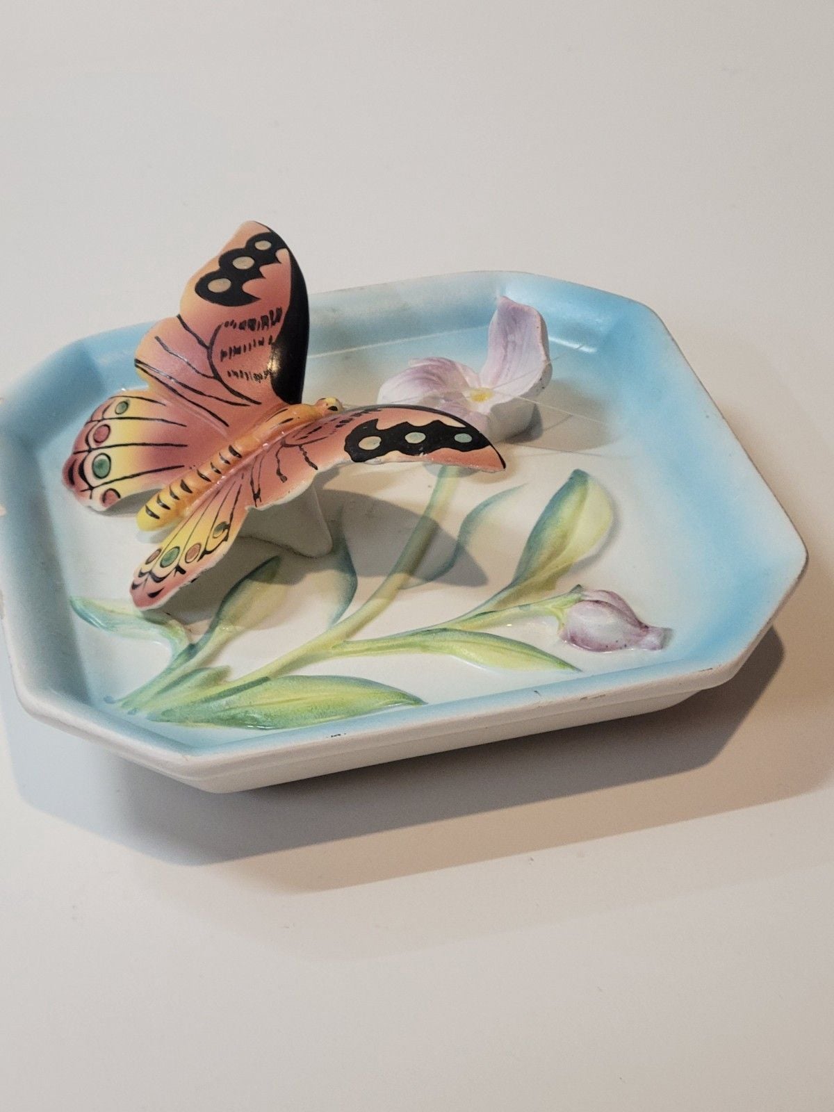Vintage Napco 1960 Monarch Butterfly Trinket Dish 12