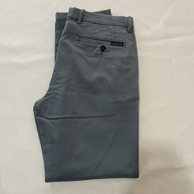 Perry Ellis Pants Mens 34x32 Light Blue Slim Fit Flat Front Trousers 10