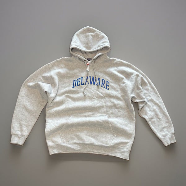 NWT Delaware Hoodie 2XL Grey Cotton Blend Mens/Womens College Pullover