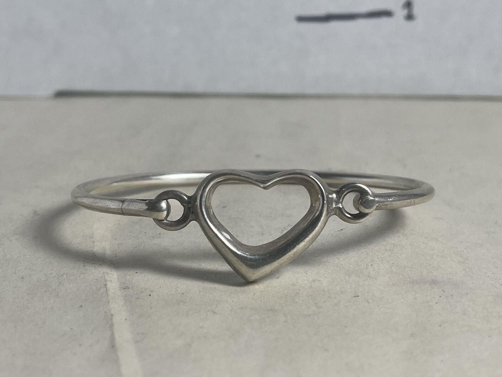 Native Southwestern Sterling Open Heart Bangle Cuff Bracelet Sterling Silver 925 2