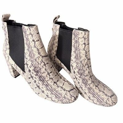 Cole Haan Grand OS Nitasha Python Snakeskin Chelsea Ankle Boots Block Heel 6 B 6