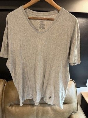 Polo Ralph Lauren Men's Classic Fit V-Neck Cotton Logo Tee Gray XL 2