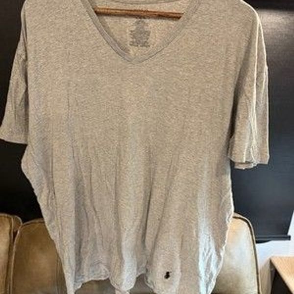 Polo Ralph Lauren Men's Classic Fit V-Neck Cotton Logo Tee Gray XL