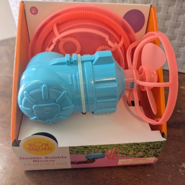 Double Bubble Blaster – Sun Squad Plastic Bubble Blower Toy Ages 3+