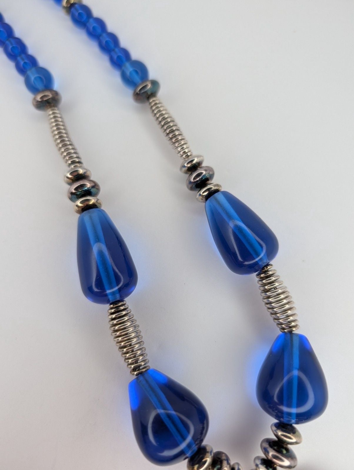 RLM Robert Lee Morris STATEMENT NECKLACE Sterling Silver COBALT BLUE 6
