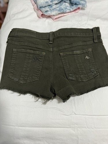 Rag & Bone for Intermix 24 Stretch denim low rise shorts 2 in inseam Army Green 4