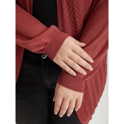 Plus Size 22 24 3x BloomChic Geometric Plisse Loose Open Front Cardigan shrug 10