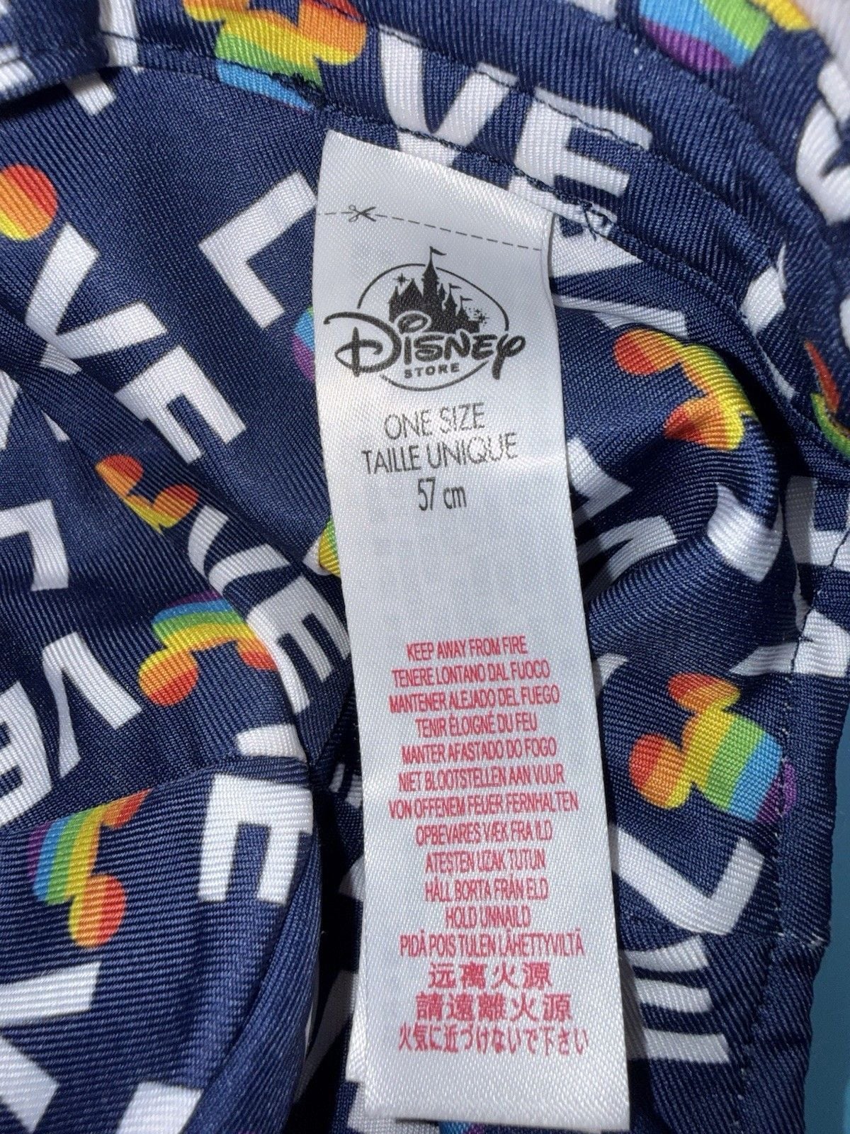 Mickey Mouse Head Pride Logo Cap Hat Gray Blue Adjustable Rainbow Embroidered 7
