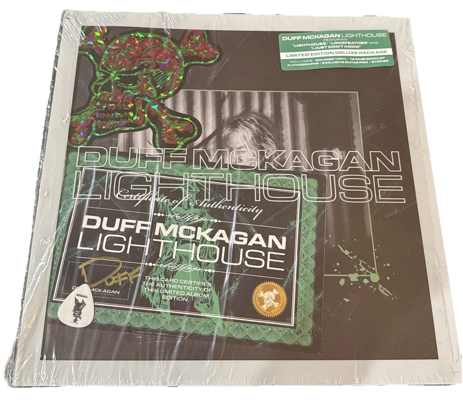 Duff McKagan Lighthouse GREEN VINYL LP /300 SIGNED COA Limited Guns N Roses 1