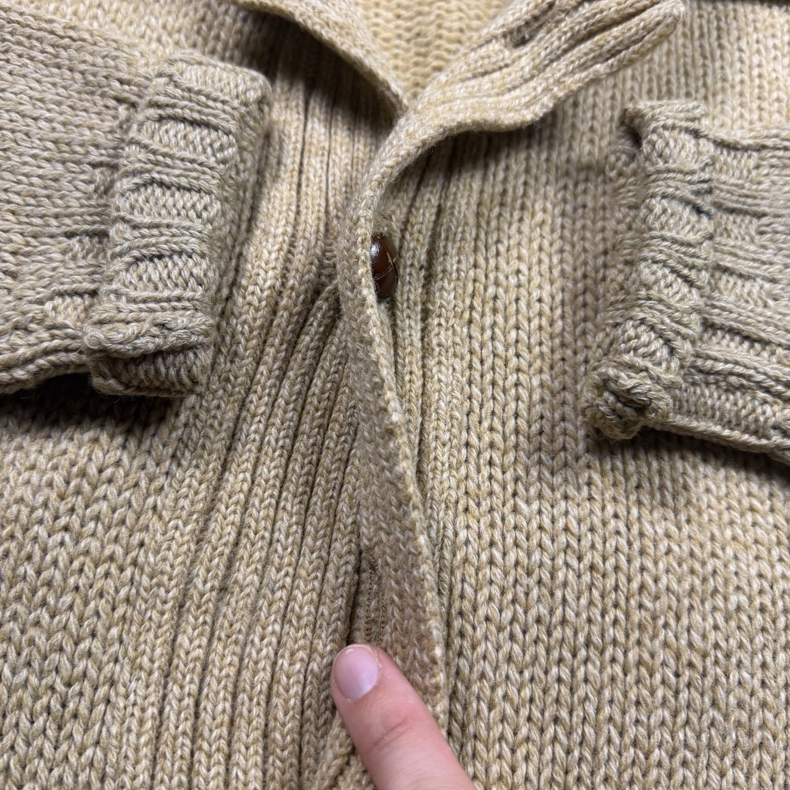 Vintage Alan Paine Shetland Wool Cardigan Mens 42 England Shawl Collar 60s 70s 6