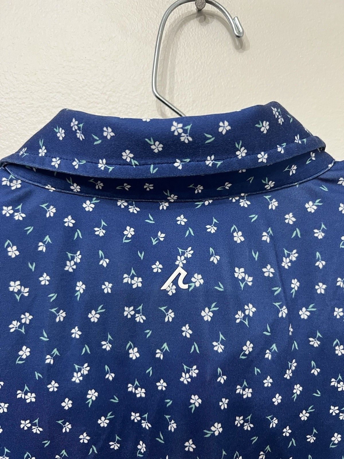Redvanly Polo Shirt Mens M Blue  Floral Geometric Print Sutton Performance Golf 7